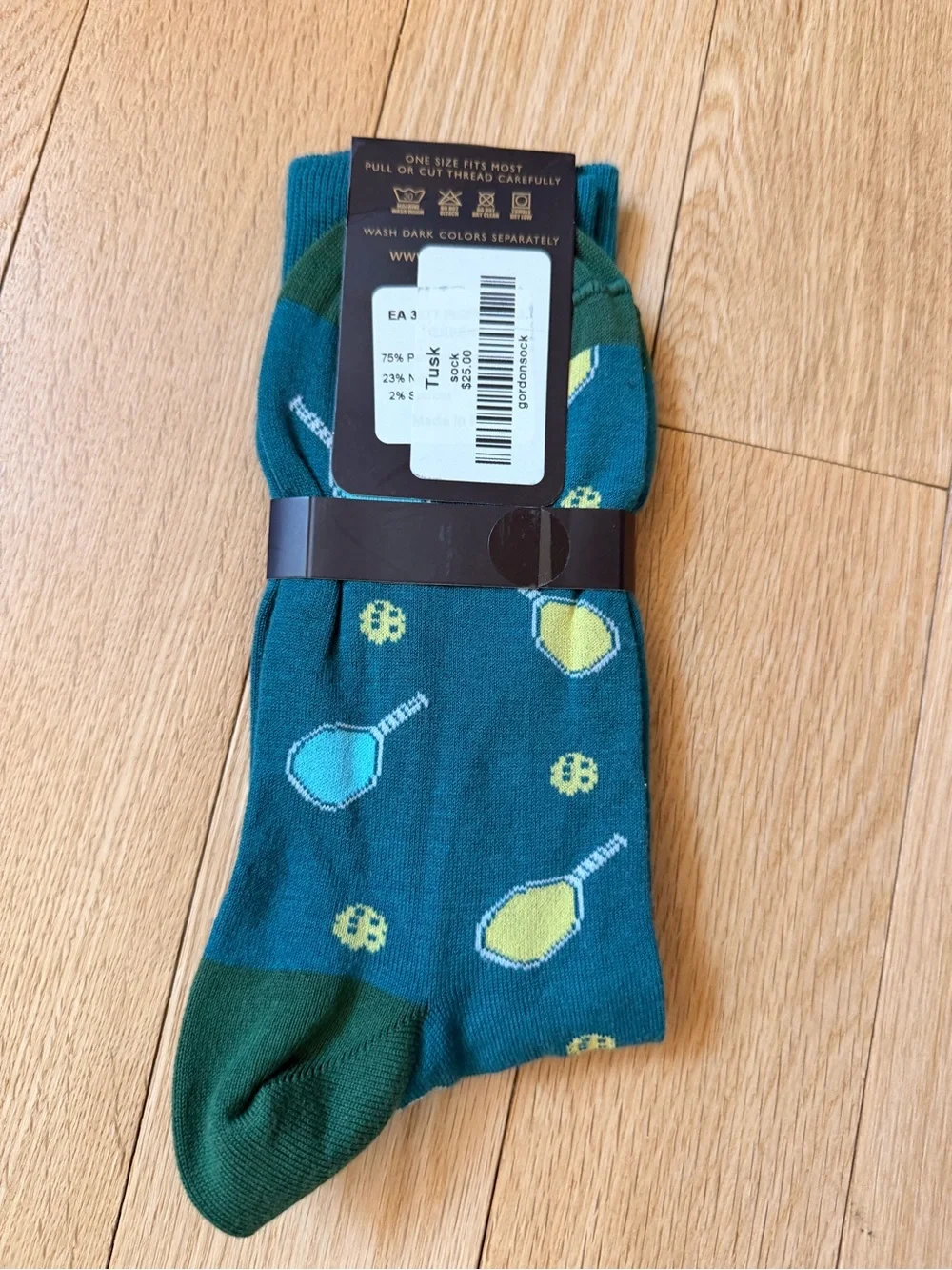 Men's Teal Tennis Pattern Socks